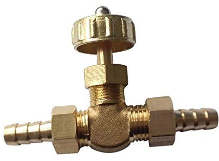Yijian 8mm ID Schlauchkupplung Messing Nadelventil for Gas Max Druck 0,8 MPa NV4-8