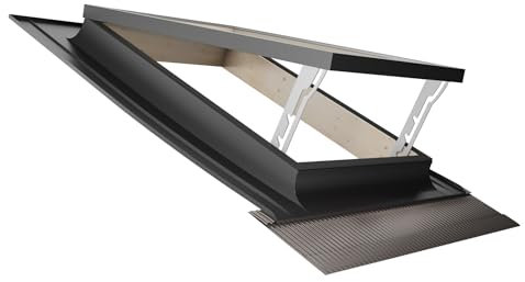 Emica - Lucernario Best Vasistas in Alluminio | Vetrata Antigrandine e Security Interna 4T-9-4T | Doppia maniglia con 4 posizioni di Apertura (55x72 Base x Altezza)