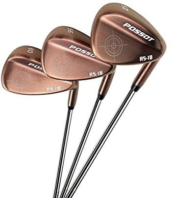 POSSOT 3 PCS Wedge Set or Individual Golf Wedges, Available in 52° Gap Wedge, 56° Sand Wedge and 60° Lob Wedge for Man and Woman Right Hand with Rubber Grip