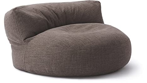 Lumaland Sitzsack Lounge | Sofa-Sitzsack 90 x 50 cm mit Rückenlehne | Flexibler Indoor Beanbag | Ergonomisch & Robust | Mit anpassungsfähiger EPS-Füllung | Waschbarer Bezug [Braun]