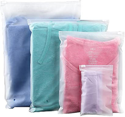 Medo 20 Pcs Zip Lock Bags, Frosted Travel Storage Clothes Bag, Reusable Hospital Bags Organiser Pouches, Waterproof Travel Space Saver Organiser Pouch for Clothes, Shoes, Cosmetics