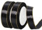 HONGCI 2 Rolls 20mm x 22m Black Satin Ribbon with Gold Rim, Double Sided, Ideal for Christmas Crafts, Gift Wrapping, DIY Projects