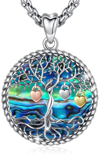 Eusense Albero della Vita Collana Madreperla Albero della Vita Ciondolo Catena Argento 925 Gioielli da Donna Regalo