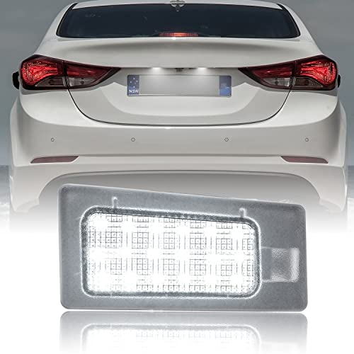 njssjd LED Kennzeichenbeleuchtung für Hyundai Elantra 10–16 i30 12–15 Solaris 17–19, Kennzeichenbeleuchtung für Kia Cerato Limousine 13–18 2 Stück Tag Lampen Canbus Fehlerfrei