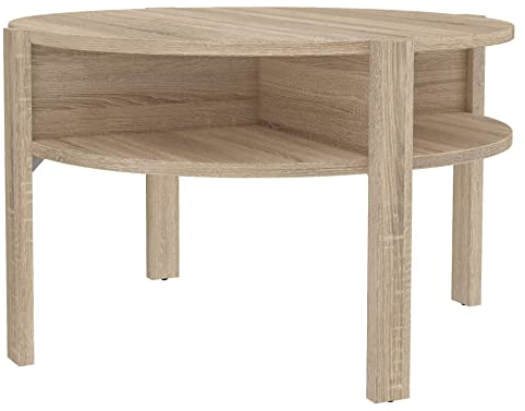 Newroom Couchtisch Sonoma Eiche Wohnzimmertisch Modern - 74,4x45,5x74,4 cm (BxHxT) - Sofatisch Ablagetisch Tisch - [Adora.Five] Wohnzimmer Wohnstube Büro