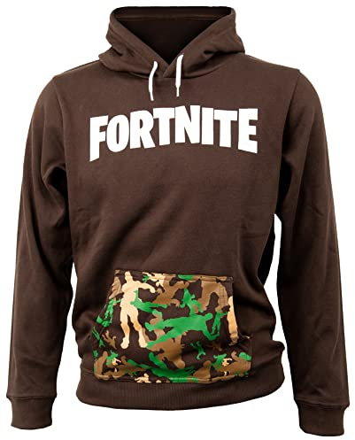 Fortnite Hoodie Kids Logo Brown 164cm