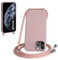 SLWYF Compatible with iPhone 11 Pro Max Crossbody Lanyard Case, Liquid Silicone Protective Phone Case with Strap Adjustable Neck Cord Necklace Soft Cover for iPhone 11 Pro Max, Sand pink