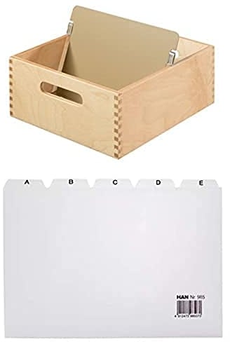 HAN Holz - quer Karteikarten inkl. + HAN Register A - Z, DIN A5 quer