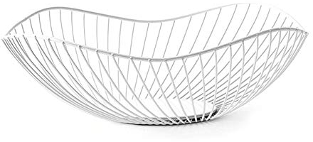 LdawyDE Bol à fruits, corbeille à fruits, en métal, diamètre 25,5 x 10 cm, panier à fruits, anti-rouille, durable, pour fruits, légumes, petits objets, décoration