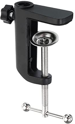 PATIKIL 0.49 Hole Dia. Desk Clamp, Universal Bracket Adjustable C-Clamp Base for Microphone Mic Arm Table Lamp Mount Holder, Black