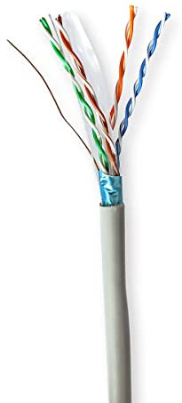 NEDIS Network Cable Roll | CAT6 | Solid | F/UTP | CCA | 50.0 m | Indoor | Round | PVC | Grey | Gift Box