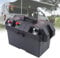 Marine Multi-function Battery Box Portable Leisure Large Battery Case with Dual USB and Strap Outdoor Charging for Caravan Camper Boat Motorhome Black