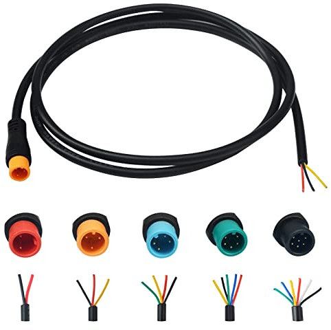 baluoqi Verlängerungskabel 2Pin/3Pin/4Pin/5Pin/6Pin wasserdichter Stecker mit einem einzelnen Stecker DIY Ebike Linie für elektrisches Fahrrad Licht/Ebrake/Anzeige Ebike Teile (3Pin männlich)