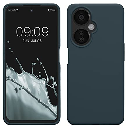 kwmobile Carcasa Compatible con OnePlus Nord CE 3 Lite 5G / Nord N30 5G Funda - Case TPU y Silicona antigolpes - Apto Carga inalámbrica - Pizarra Oscura