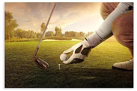 Golf-Poster 2 Leinwand-Poster, Schlafzimmer, Dekoration, Sport, Landschaft, Büro, Raumdekoration, Geschenk, ungerahmt, 50 x 75 cm