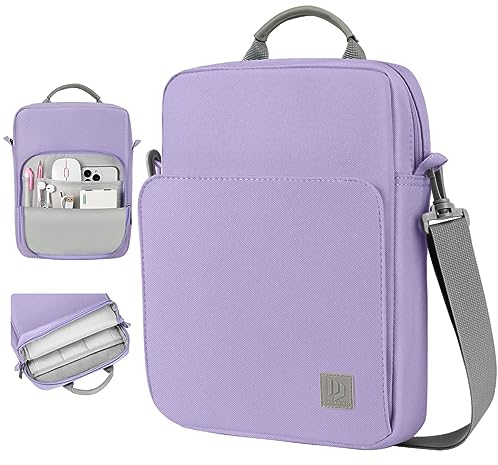 Dadanism 9-11 Inch Tablet Sleeve Bag Carrying Case with Shoulder Strap for iPad (A16) 11, iPad 10th Gen 10.9 Air 5/4, i-Pad Air/Pro 11, i-Pad 9/8/7th 10.2, Galaxy Tab A9+ Plus 11, Grey Purple