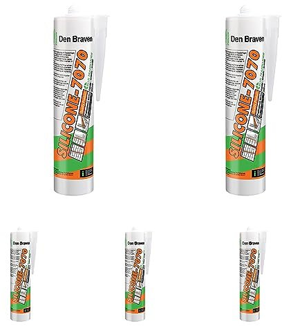 Den Braven SILICONE 7070 PLUS Translucide - Mastic Silicone Neutre Alcoxy Monocomposant pour le Bâtiment - Cartouche de 300ml (Lot de 5)