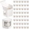 AVLA 50 Pack Gift Boxes for Sublimation Mugs, 4.3x4.3x5'' Small White Packaging, 12OZ 15OZ Transparent Cups Wrapping With Clear View Window, Cupcake Christmas Ornament Box for Wedding