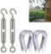 2 Stück M4 Spannschloss Seilspanner Edelstahl, M4 Turnbuckle，Seilspanner, Spannschloss M4, Drahtseil Spanner, Drahtseil Spanner Edelstahl, Spannschlösser für Gartendraht, Zaunspanner