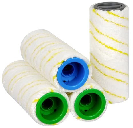 Cepillo de Rodillo, 4 Piezas Rodillos De Repuesto Para Kärcher FC7 FC5 FC3D FC3, Cepillo de Rodillo para Kärcher EWM 2, Repuesto 2.055-006.0 (Amarillo)