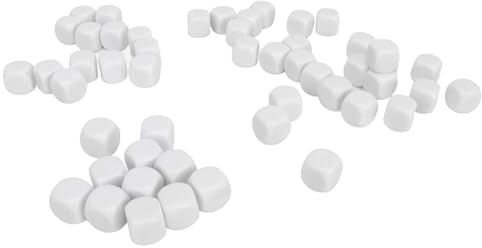 Blanko-Würfel, 50 Stück, Leere Sechsseitige Würfel für Brettspiele (White)