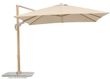 Rhodos Twist Loft, natur, 300 x 300 cm quadratisch, 672-95, Gestell Alu/Stahl, Bespannung Polyester, 24,6 Kg