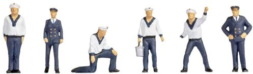 NOCH® Matrosen, maßstabsgetreue Figuren, 1:120 (TT) für die Modelleisenbahn sowie Modellschiffe und Dioramen