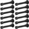 Ggnaxivs 12 Pack Black Spring Door Stops, Flexible Spring Door Stopper with Low Mounted Black Rubber Bumper Tips