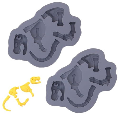 PTaizjjz 2 x Dinosaurierknochen Silikonformen, Dinosaurierknochen, Schokoladenformen, Gummibonchen, Zucker, Schokolade, Süßigkeiten