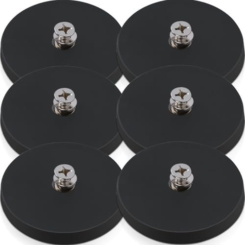 6 Stück Neodym Magnete Gummiert Ø66mm Magnet mit Gewinde 30kg Haftkraft Neodym Magnete Extra Stark Magnete Gewinde,Gummierte Magneten Innengewinde M6 Magnetischer Montagesockel