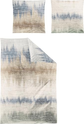 Irisette Bettwäsche Edel-Feinbiber Rauchblau Größe 1x 135x200 cm + 1x 80x80 cm