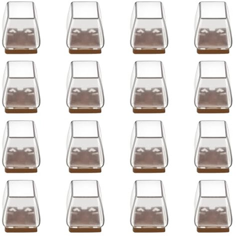 SMCEHEYA 16 PCS Chair Leg Floor Protectors Rectangle, floor protectors for furniture legs, chair leg protectors, Free Moving Table Leg Covers - for Prevent Hardwood Floor Scratches and Reduce Noise