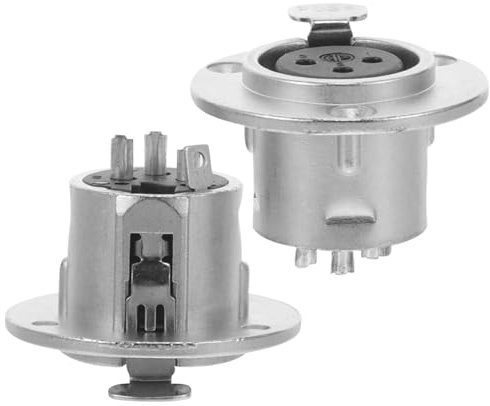 ULDIGI 2pcs Pin Female Xlr Socket Adapter Microphone Connector Panel Mount for Audio Speaker Microphone Mount