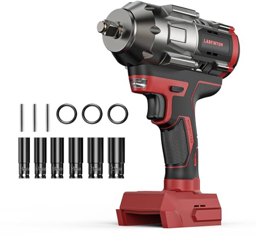 1/2 Cordless Impact Wrench for Milwaukee 18V Battery, 900 lbs (1200N.m) High Torque Impact Driver, Brushless Impact Gun with 4 Mode Speed, 6