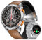 Montre Connectée Homme GPS-LED Lampe/530mAh Batterie, 1,43'' AMOLED Montre Connectée Militaire avec Baromètre, Boussole, Fréquence Cardiaque, SpO2, Sommeil, 10ATM Étanche pour Android iOS, Argenté