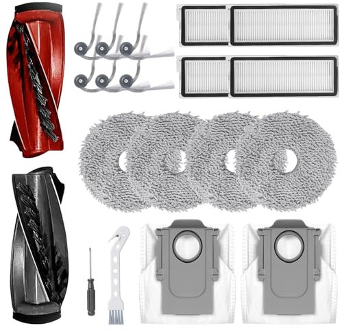 Heykewi Kit d'accessoires pour Roborock Qrevo Curve/Qrevo Curv/Qrevo Edge/Qrevo Curv S5X / Qrevo Edge S5A / Qrevo S5V Robot Aspirateur (20 Accessoires)
