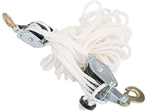 Hoist Pulley Block 4000LB Load Galvanized Steel Lifting Pulley with Multi Rope, for Construction Sites