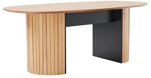 Oviala Esstisch mit Tischplatte aus MDF furniert Eiche für 10 Personen