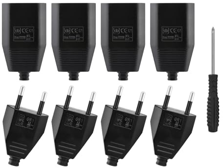 8 Stück Euro Stecker Flach,Europäische Flach Stecker,Stecker 250V,2,5A Stecker 2 Polig,Eurostecker Flach,Eurokupplung,Eurokupplung Flach,Stromstecker, Schuko Stecker Europäischer Stecker(Schwarz)