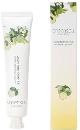 ONSENSOU KABOSU, Moisturizing Hand Cream, For Dry Skin, Smooth, Citrus Woody Scent, Lightweight, Made in Japan, 35g 1.2oz