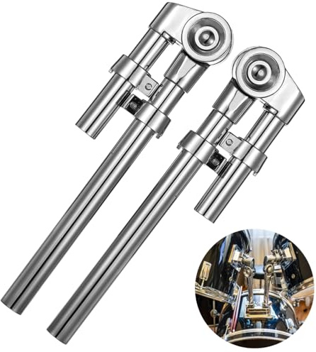 YOFAPA Lot de 2 supports de batterie Tom - Bras de support réglable - Support de rechange en métal robuste - Support stable pour batterie Tom - Accessoires pour instruments de percussion