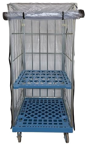 Gitterwagen Abdeckhaube, 73x82x150cm, PVC Transparent, Wasserdicht, mit Reißverschlüssen