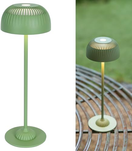 LuminexDesigns Lampada da Comodino Touch, Lampada da Tavolo Senza Fili Dimmerabile, Ricaricabile con Batteria 5200mAh, 3 Modalità di Colore, Luce Atmosferica IP54 per Camera da Letto e Casa, Verde