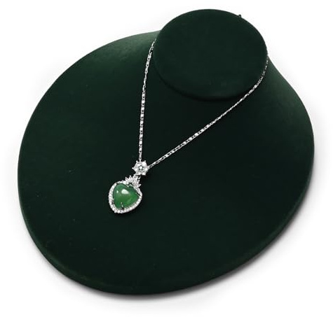 Oirlv Grün Samt Halskette Halter Büste | Schmuck Halskette Display Anhänger Display Stand für Verkäufer