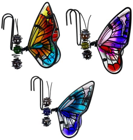Bosiyrggrl Flower Pot Decoration Pendant Butterfly Dragonfly Metal Green Edge Ornaments Potted Painted Plant Decoration C