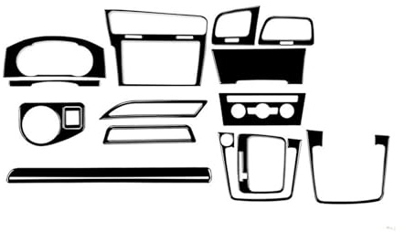15-teiliges Set Armaturenbrett-Aufkleber In Piano-Schwarz Für VW Für Golf 7 GTI MK7 2013 2014 2015 2016 2017 2018 2019 CRRYUQWWM(LHD)
