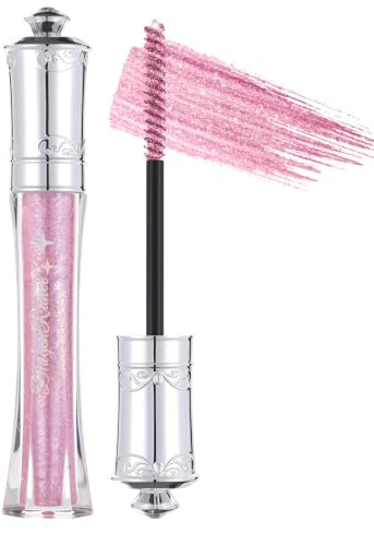 Prreal Pink Glitter Mascara, Diamond Sparkling Mascara for Eyelashes,03 | Waterproof Long Lasting Curling Volumizing Mascaras for Party Festival, Lightweight Colored Mascaras Eye Makeup, 03
