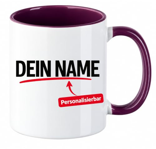 Personalisierte Tasse mit Namen – Namenstasse mit Wunschname | Mit individuellem Wunschname personalisierbar – persönliche Kaffeetasse als Geschenk für Kinder und Erwachsene