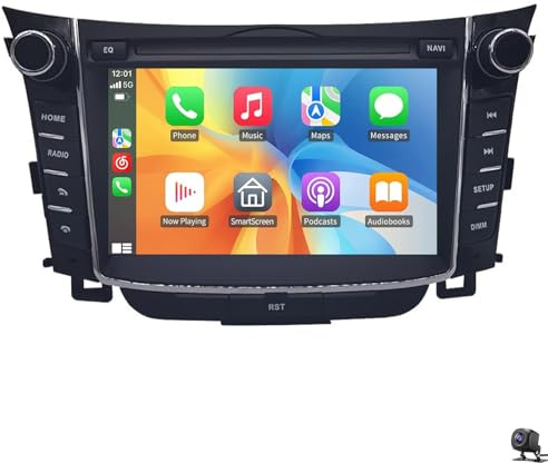 Estéreo para Coche con Pantalla táctil HD Android de 7 Pulgadas, Radio con navegación GPS, CarPlay inalámbrico y Android Auto para Hyundai i30 Elantra GT 2011-2017