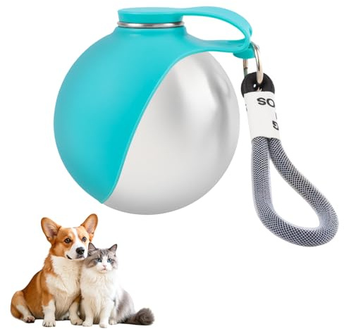 Portable Dog Water Bottle - 2-in-1 Pet Water Bottle with Foldable Silicone Bowl, Stainless Steel Dog Travel Water Bottle, Leak Proof & Compact, Ideal for Outdoor Walking Hiking Travels, 285ml